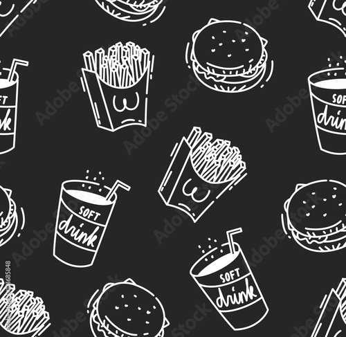 Fast food seamless background