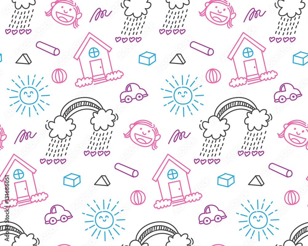 kid doodle seamless background kid doodle seamless background