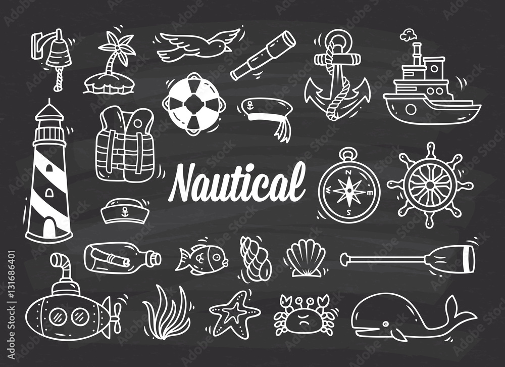 Set of nautical doodle