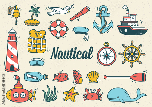 Set of nautical doodle