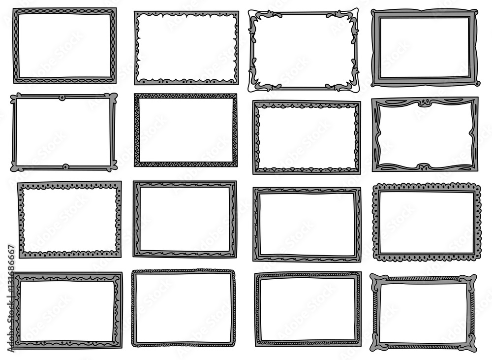 custom made wallpaper toronto digitalSet of frame doodle isolated on white background