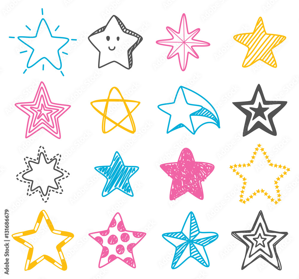 Obraz premium hand drawn star doodle element