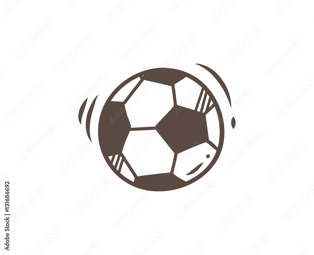 Fototapeta premium soccer ball icon in doodle style