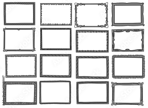 Wallpaper Mural Set of frame doodle isolated on white background Torontodigital.ca