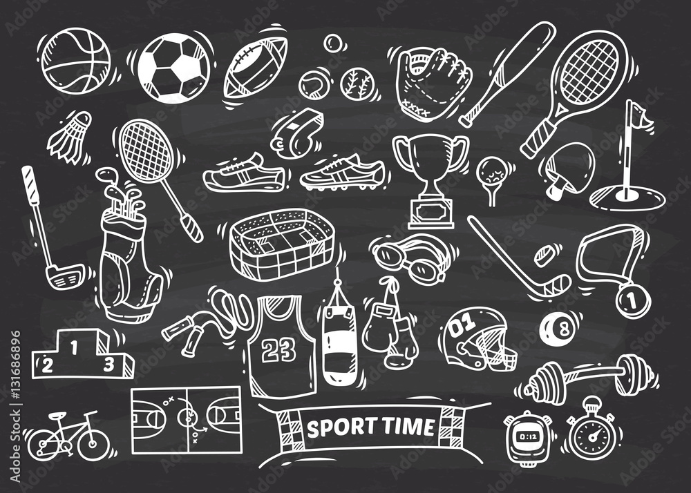 Fototapeta Element doodle sportu