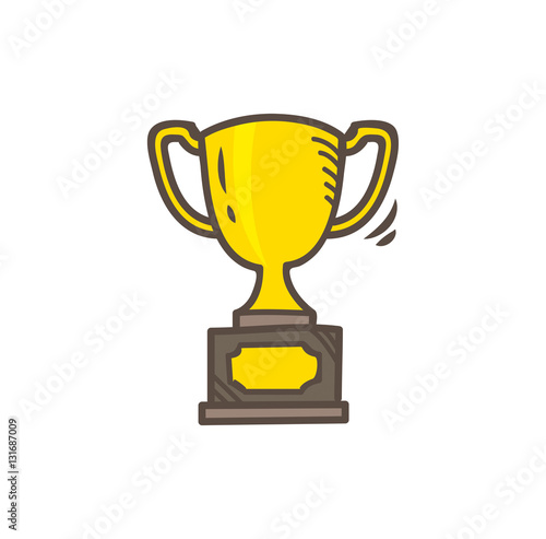 trophy icon in doodle style