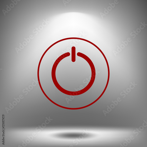 Power sign icon. Flat design style.