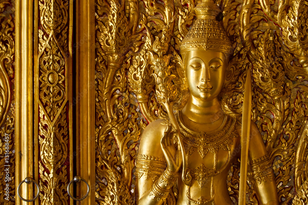 Fototapeta premium Monument of golden buddha,Temple Thailand.