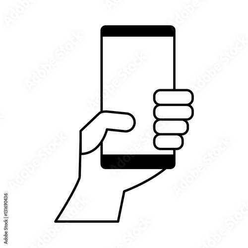 smartphone technology line icon vector illustration design