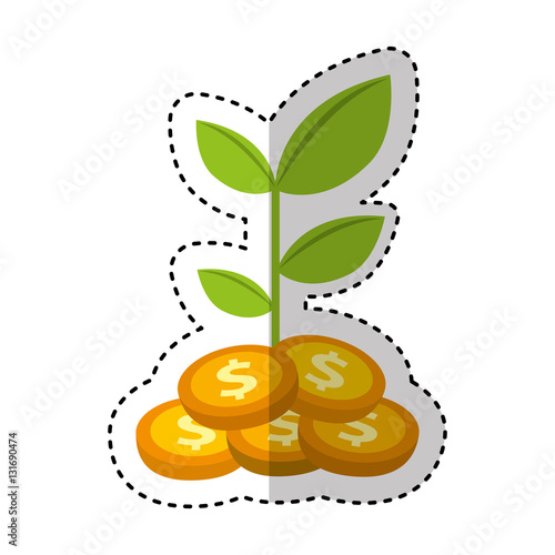 coins plant isolated icon vector illustration design