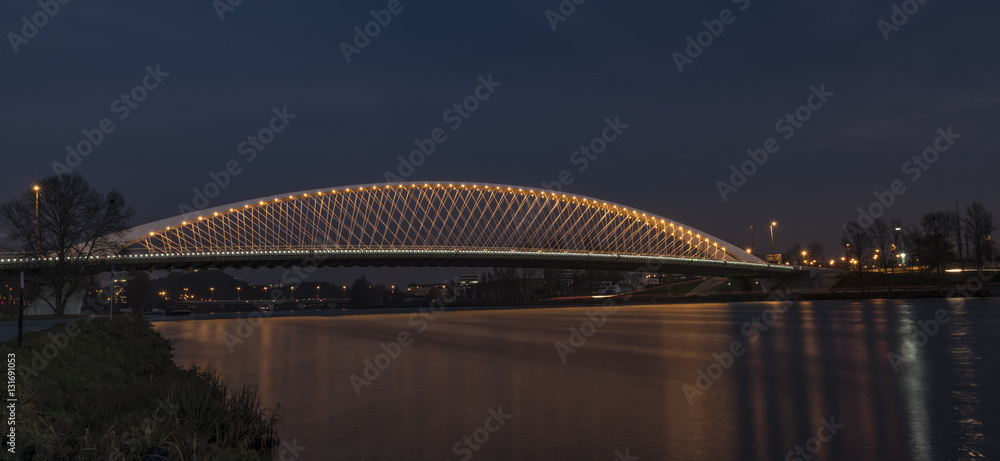 Trojsky bridge in winter evening