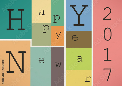 Happy New Year 2017 in Vintage Style