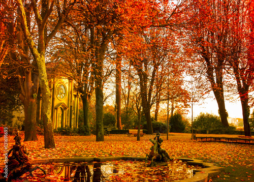 Autumn in the Park in the Portuguese city of Porto