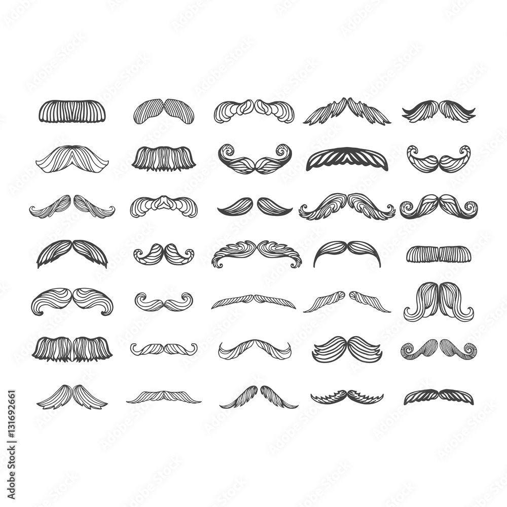 Vector mustache silhouette isolated Vector mustache silhouette isolated