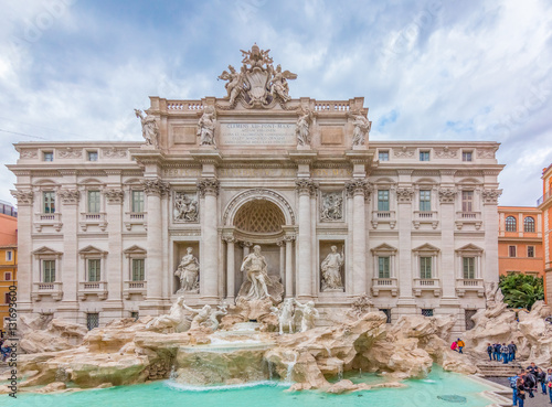 Famous Trevi Fountain in Rome Italy