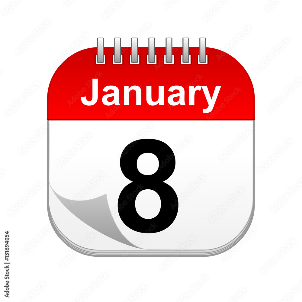 January 8 calendar icon