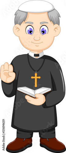 Canvastavla cartoon christian priest