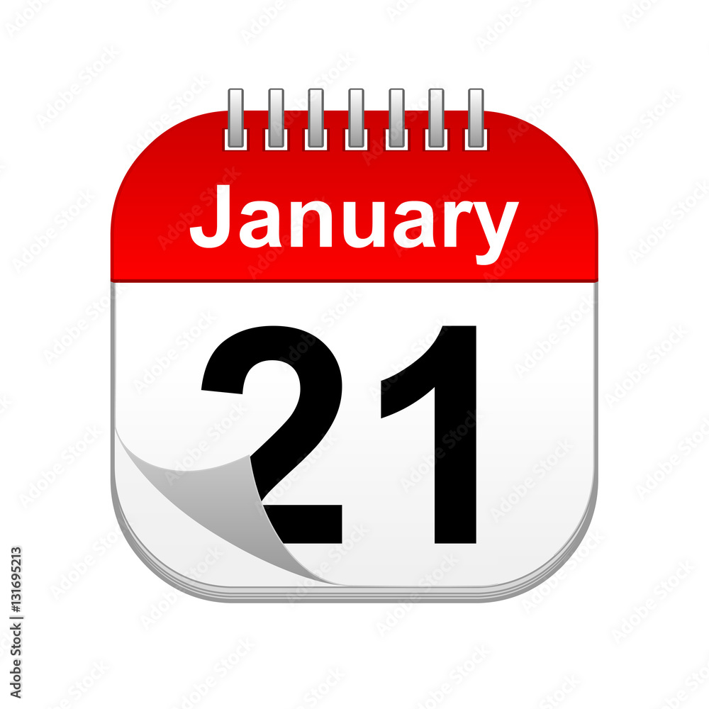 January 21 calendar icon Stock Illustration | Adobe Stock