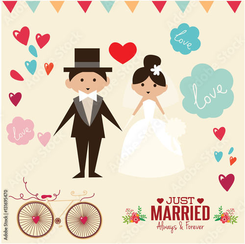 wedding invitation card template vector.