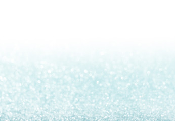 blue glitter bokeh from fresh snow abstract texture background w