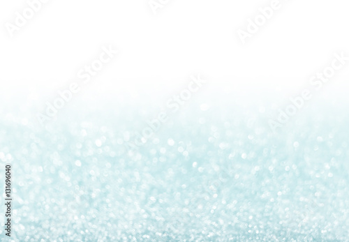 blue glitter bokeh from fresh snow abstract texture background w