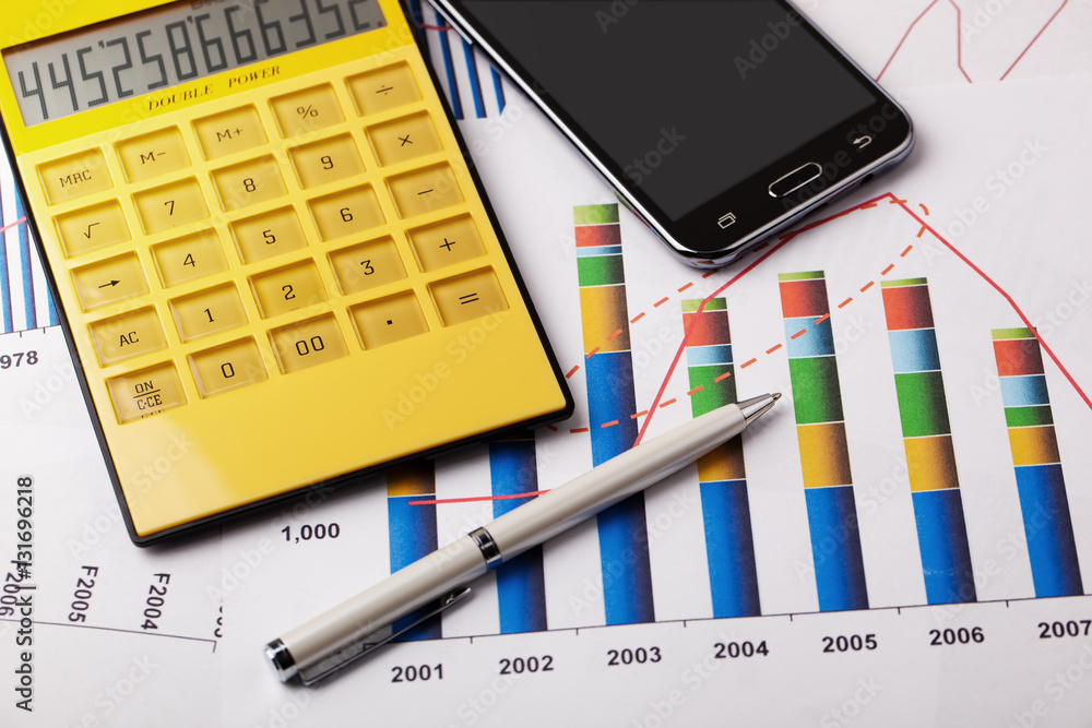 Business Objects in the office on the table Business Objects in the office on the table