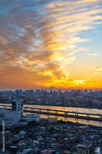 Photography Asia Business concept for real estate and corporate construction - vertical mode