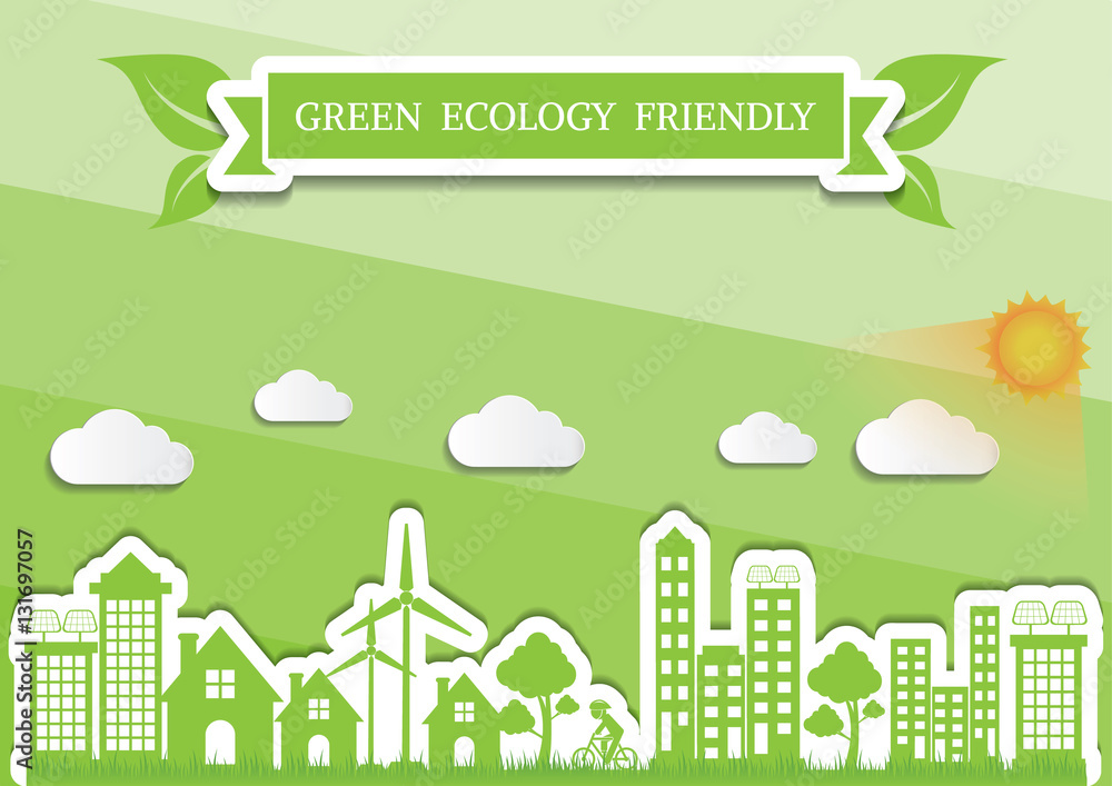 Ecology connection  concept background . Vector infographic illu