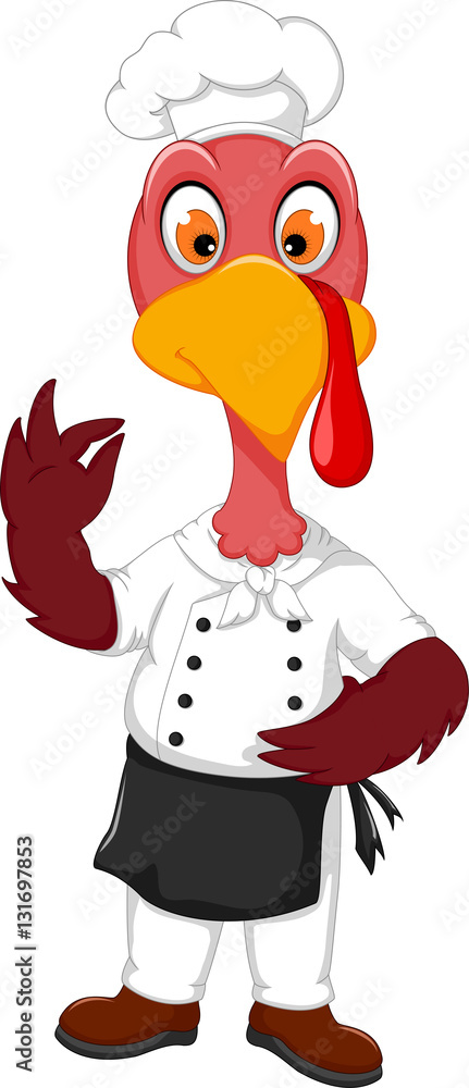 funny Turkey Chef cartoon pointing funny Turkey Chef cartoon pointing
