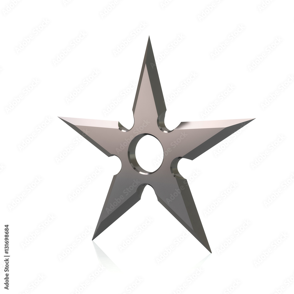 Silver shuriken 3d illustration Silver shuriken 3d illustration