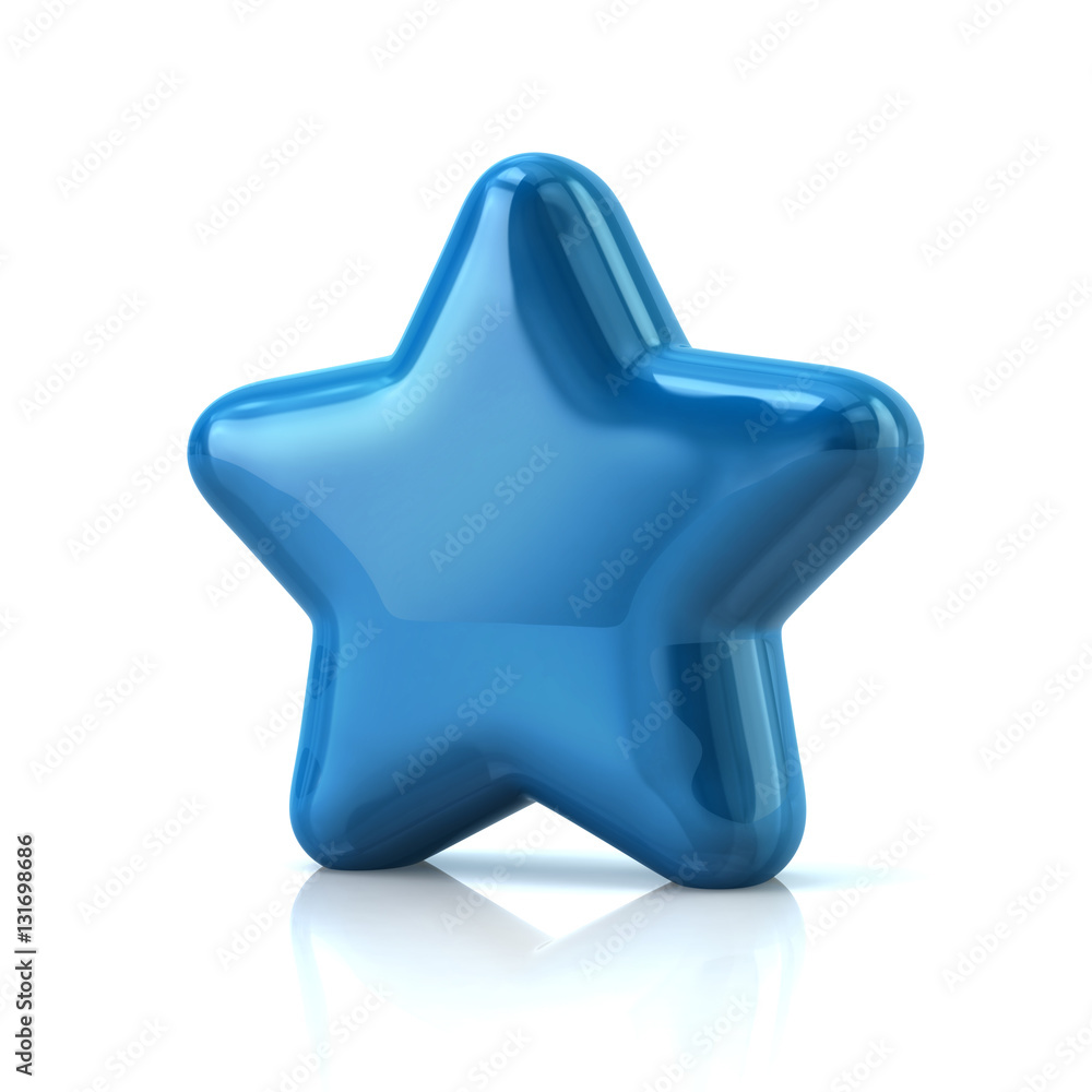 Blue star icon 3d illustration isolated on white background Blue star icon 3d illustration isolated on white background