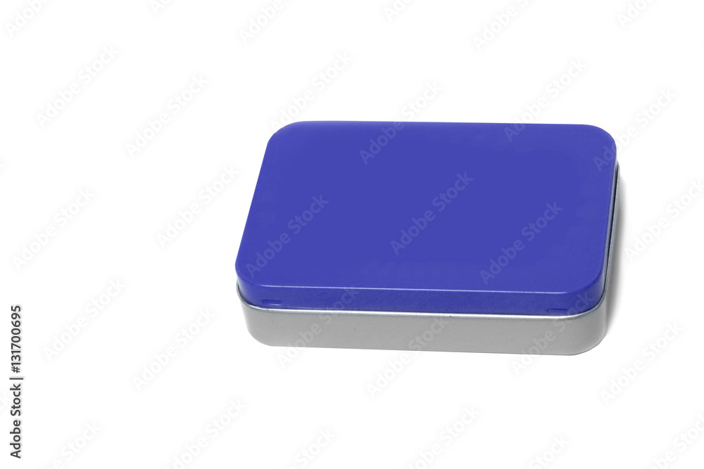 blue metal box isolated on white. picture used design blue metal box isolated on white. picture used design