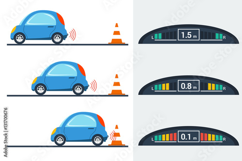 Car parktronic infographic - three positions