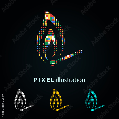 Match - pixel illustration.