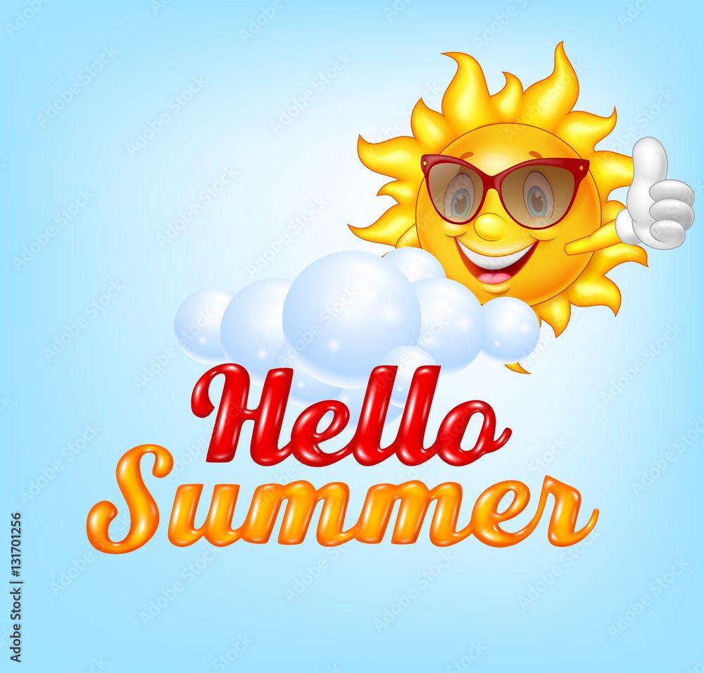 Summer background with Sun giving thumbs up
Summer background with Sun giving thumbs up