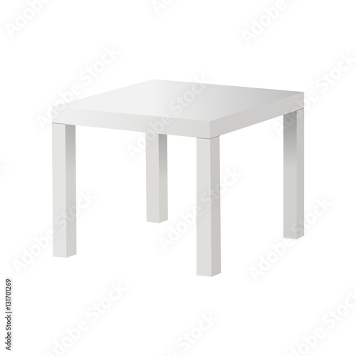 White table isolated. Vector illustration