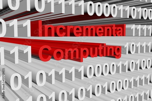 Incremental computing in binary code, 3D illustration photo