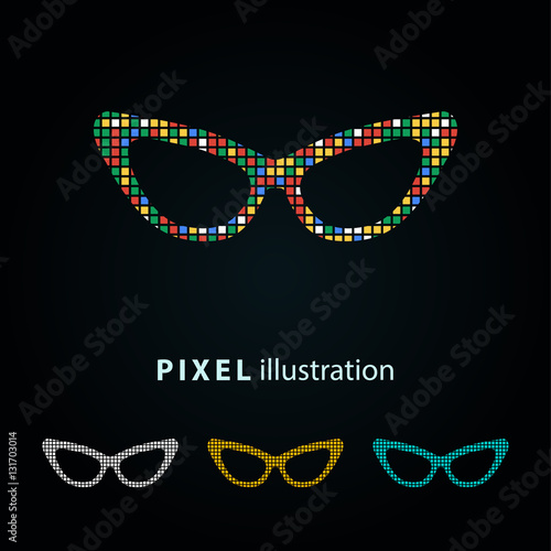 Glasses - pixel illustration.