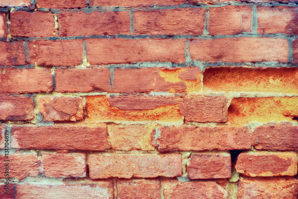 Fototapeta premium Texture of red brick wall