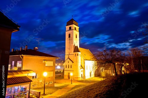 Krizevci historic cathedral evening view