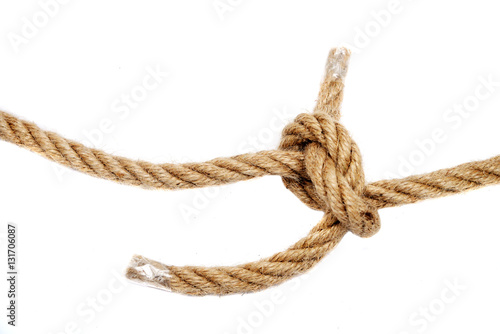 Bundle of rope on a white background.