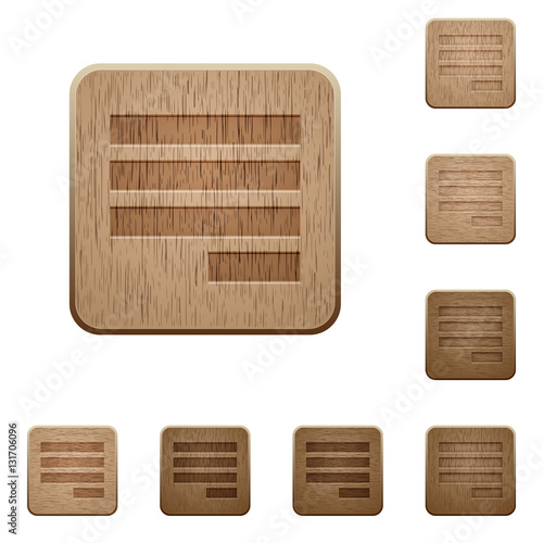 Text align justify last row right wooden buttons
