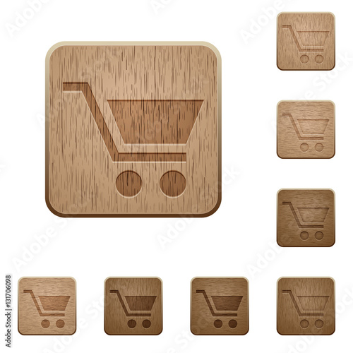 Empty cart wooden buttons