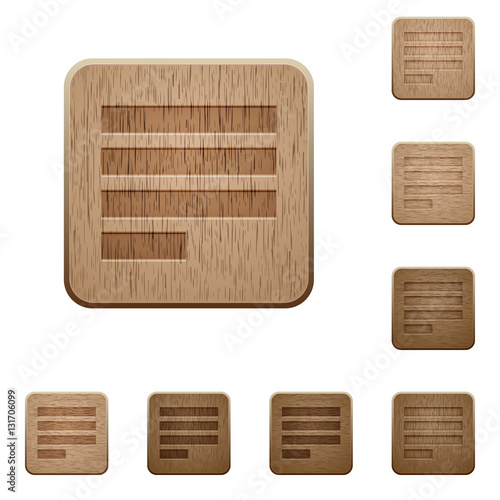 Text align justify last row left wooden buttons