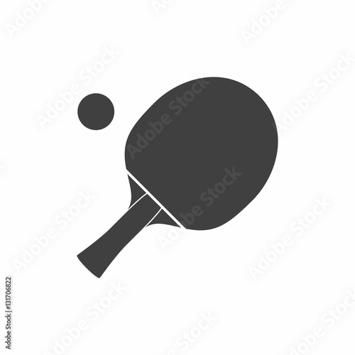 Racket icon for playing table tennis or ping-pong vector isolated on white background.