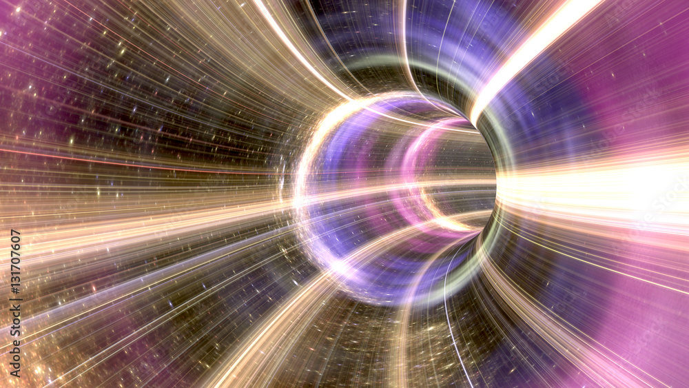 Fototapeta Grafika trójwymiarowa Tunel kosmiczny Wormhole