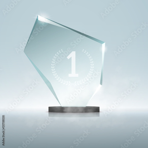 Glass Trophy Award. Vector illustration