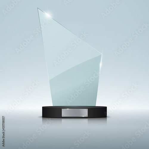 Glass Trophy Award. Vector illustration