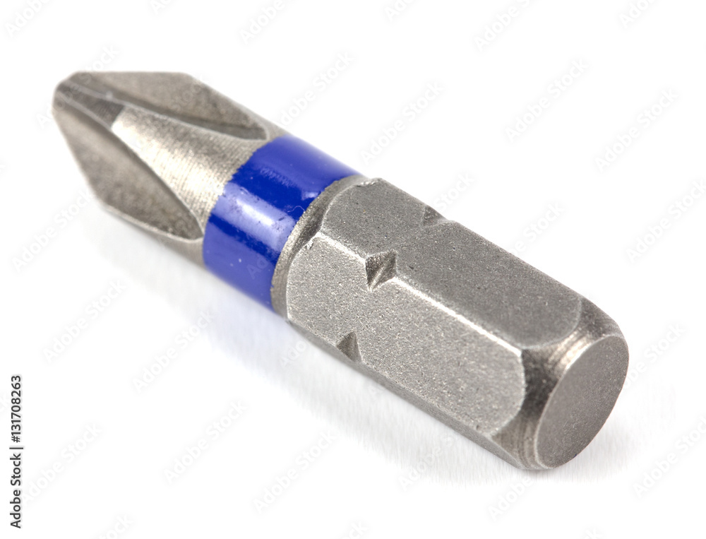 Screwdriver bits isolated on white background