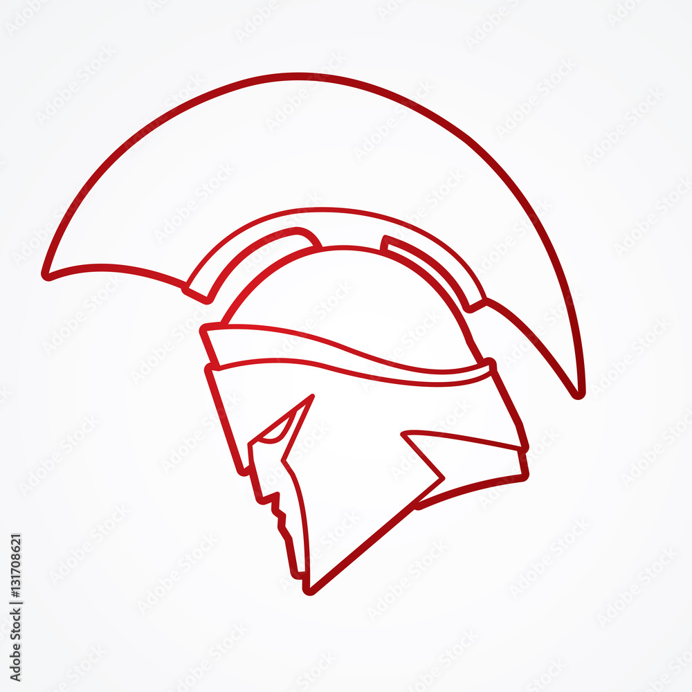 Spartan warrior helmet outline graphic vector. Spartan warrior helmet outline graphic vector.